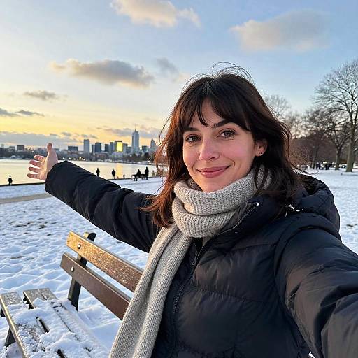Candid Winter Selfie at Dusk