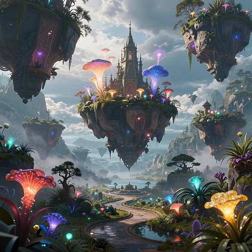 Surreal Floating Islands Landscape