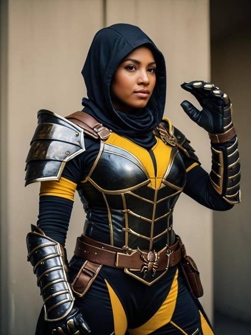 Woman in Scorpion Cosplay Armor