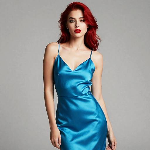 Glamorous Satin Portrait in Duotone