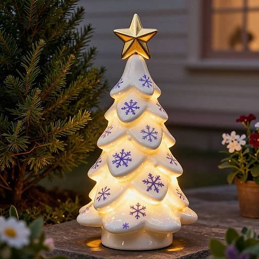 Glowing Ceramic Christmas Tree Decor