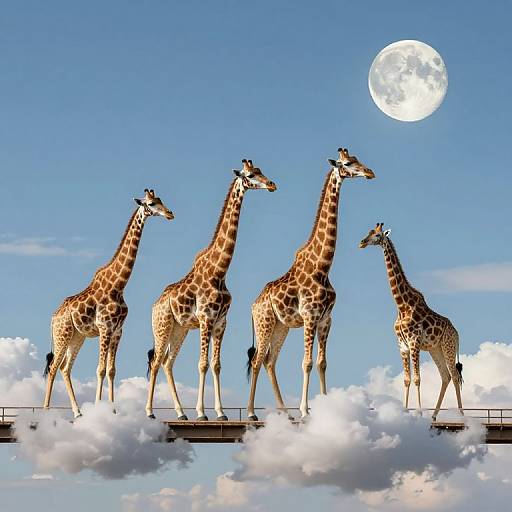 Crystalline Giraffes on Cloud Bridge