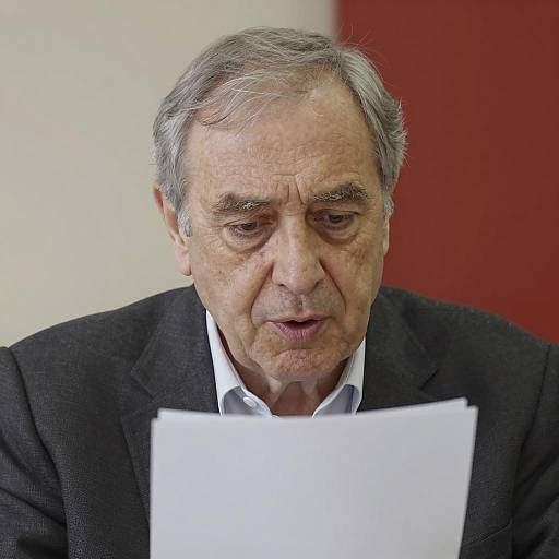 Thoughtful Older Man Reading Paper