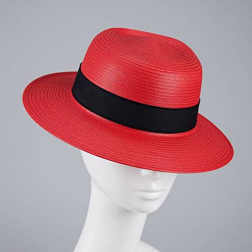 1950s Saucy Red Straw Hat