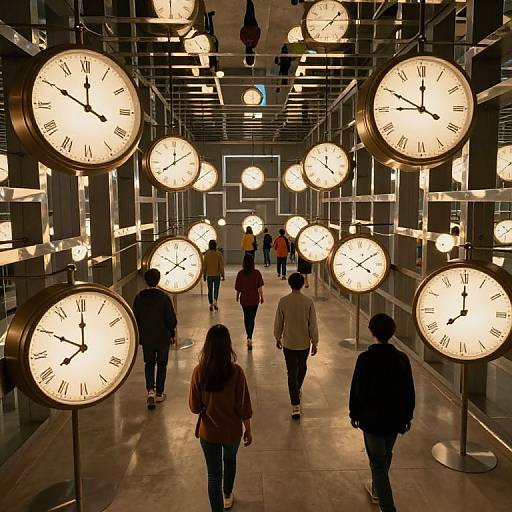 Backward Ticking Clocks in Mirrored Labyrinth