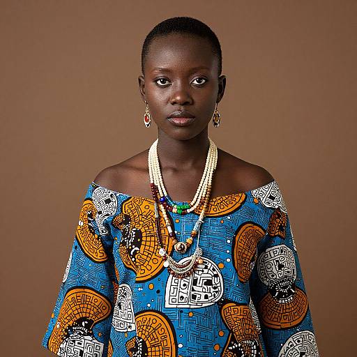 Realistic African Woman in Jewelry