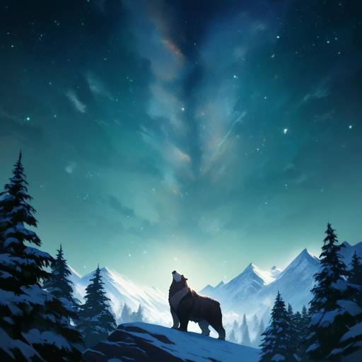Majestic Grizzly Bear in Starry Forest Majestic Grizzly Bear in Starry Forest