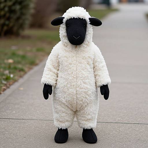 Person in Homemade Sheep Costume