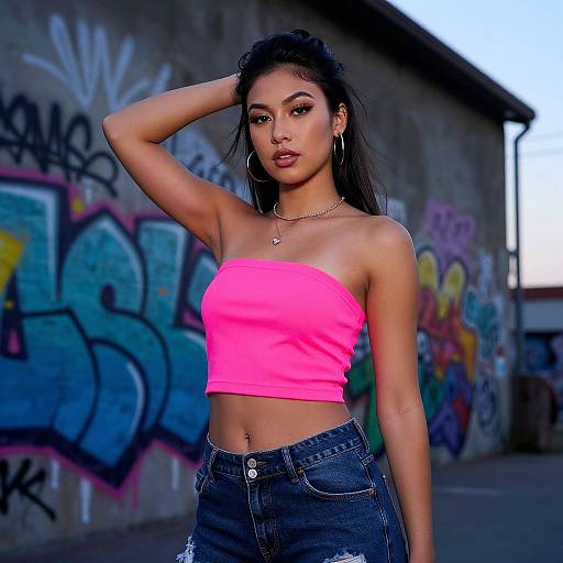 Neon Pink Tube Top Urban Style
