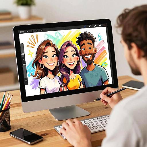 Lively Caricature Online Drawing Session