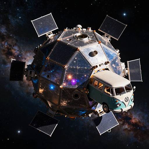 Hexagonal Lagrange Outpost with VW Bus