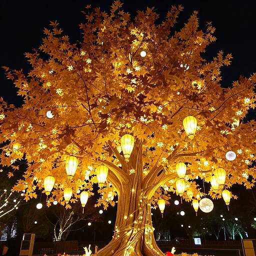 Golden Tree with Luminous Lanterns