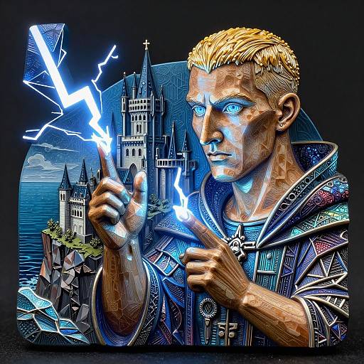 Sorcerer Lightning Line Art Trinket