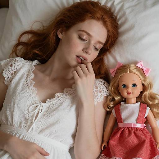 Dreamy Portrait of a Red-Haired Woman