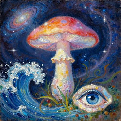 Mystical Nuit Inspired Oil Painting