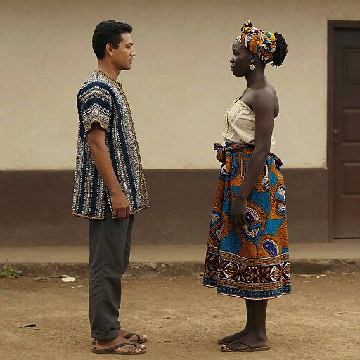 Cultural Contrast in Traditional Attire