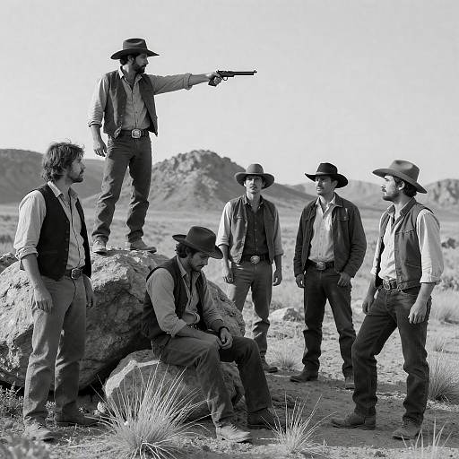 Tense Standoff in Desert Landscape