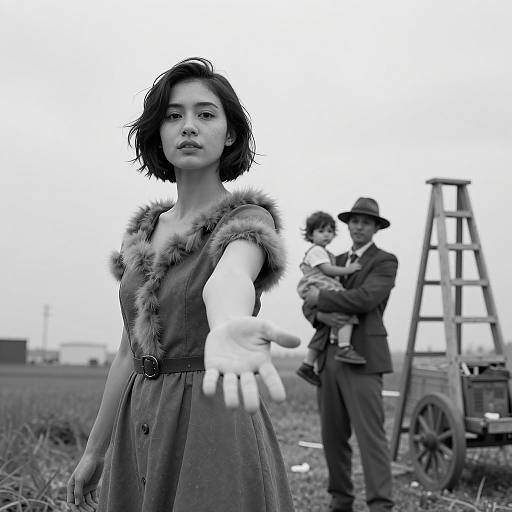 Dramatic Black and White Portrait Scene