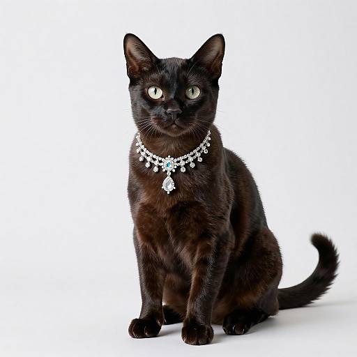 Dwelf Cat with Diamond Necklace
