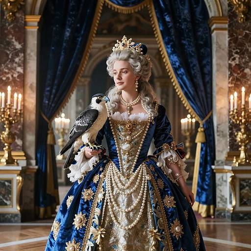 Baroque Duchess in Opulent Candlelit Hall