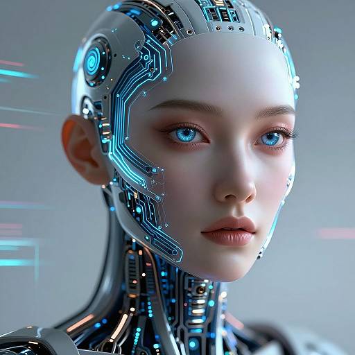 Intricate Cyberpunk Cyborg Portrait