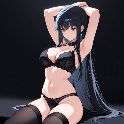 Mysterious Femme in Alluring Black Attire Mysterious Femme in Alluring Black Attire