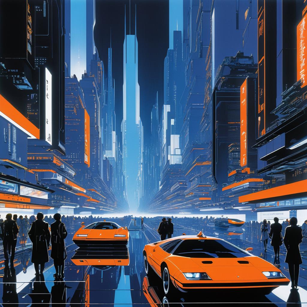 Futuristic City Farewell in Cyberpunk Style