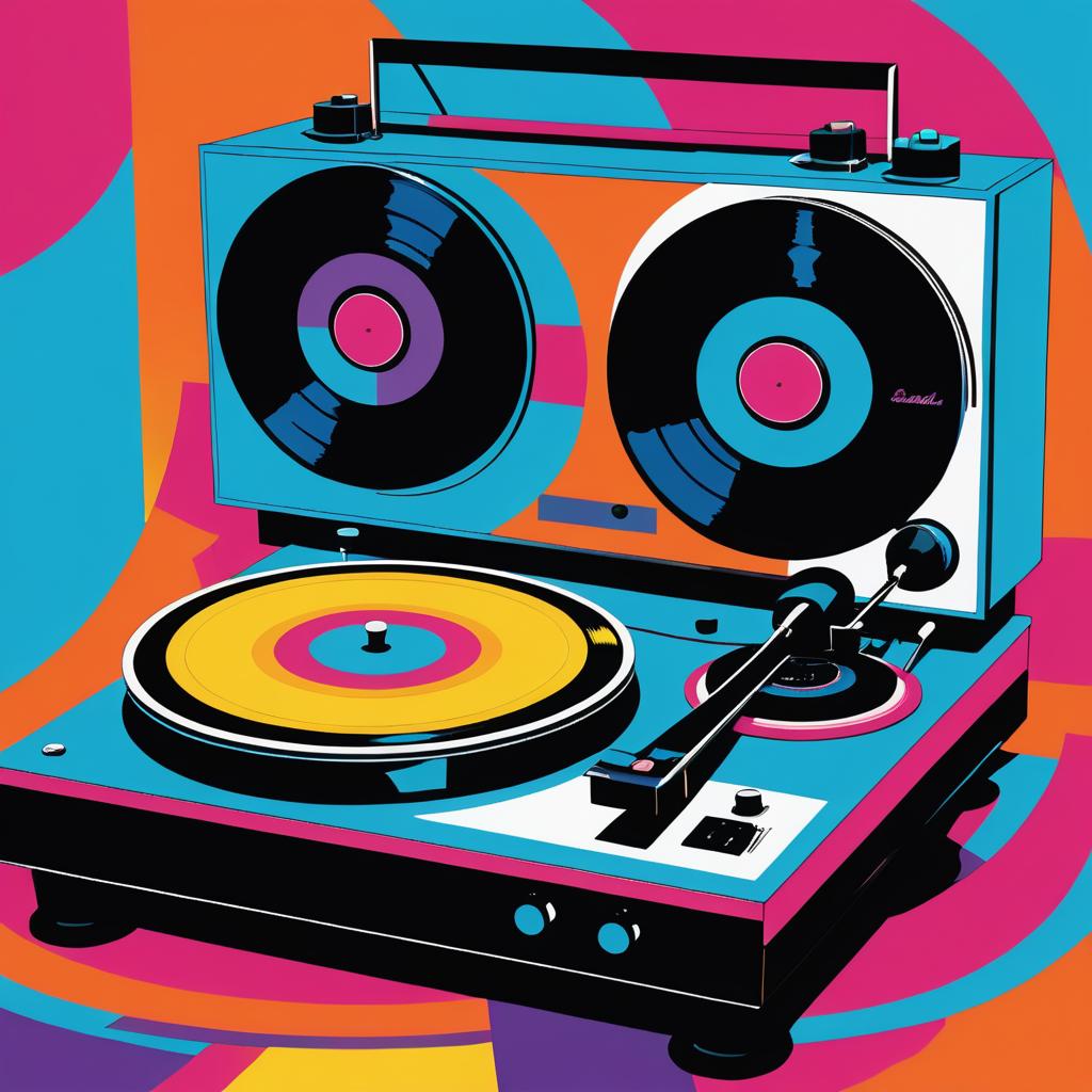 Vivid Warhol-Inspired Funky Record Player