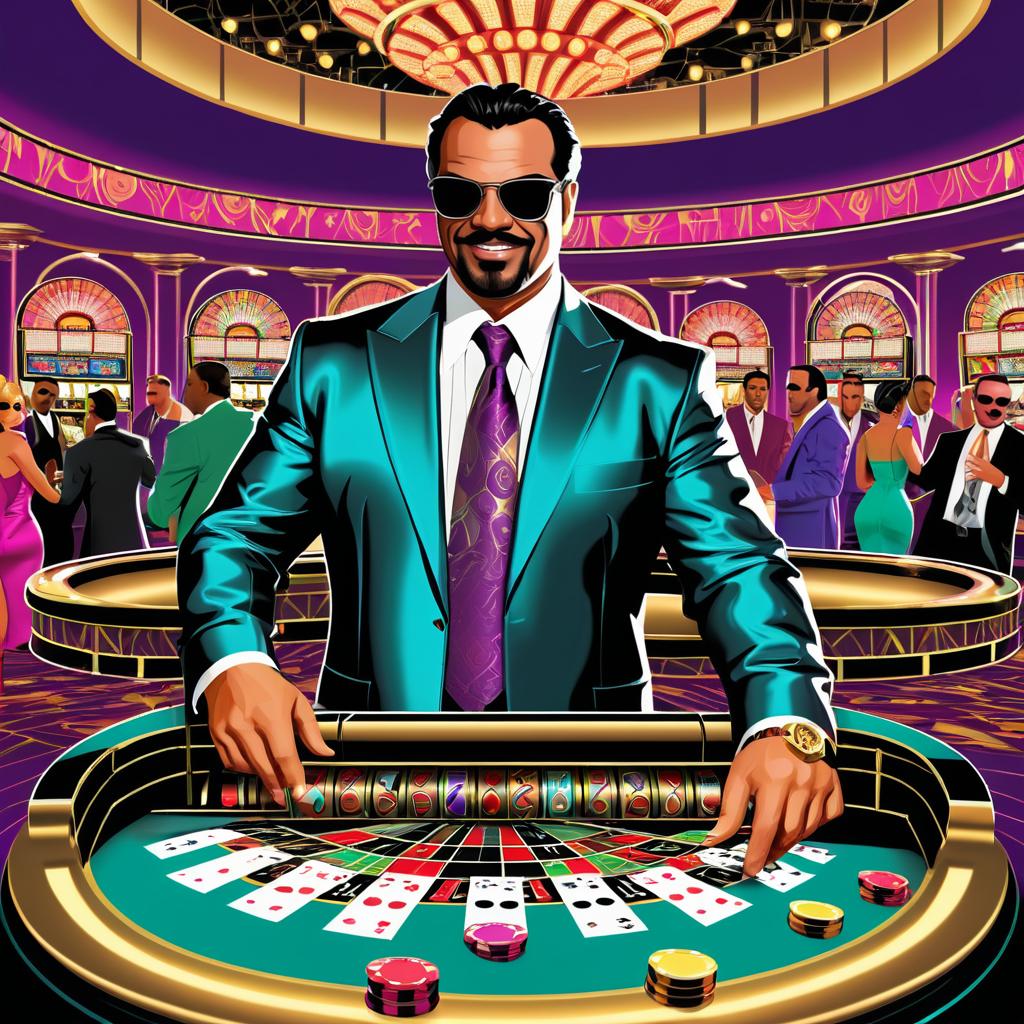 Charismatic Con Artist in Casino Scene