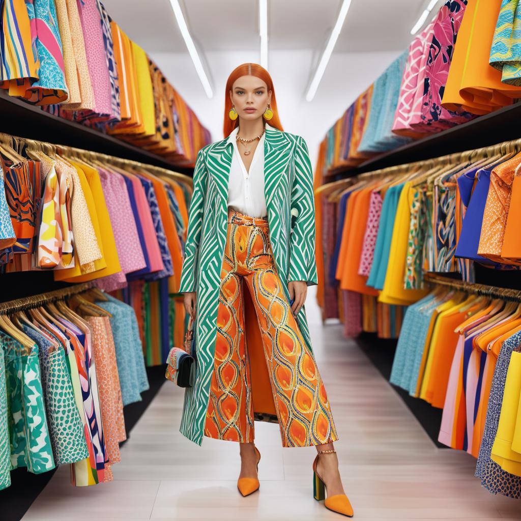 Fashion Influencer in Vibrant Boutique Style