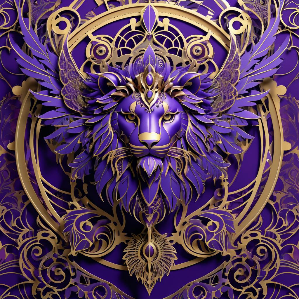 Gothic Lion with Mechanical Wings Art