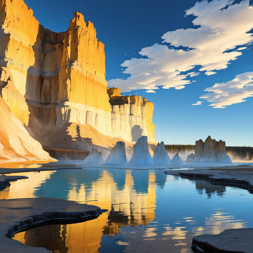 Dramatic Southwestern Geyser Basin Scene