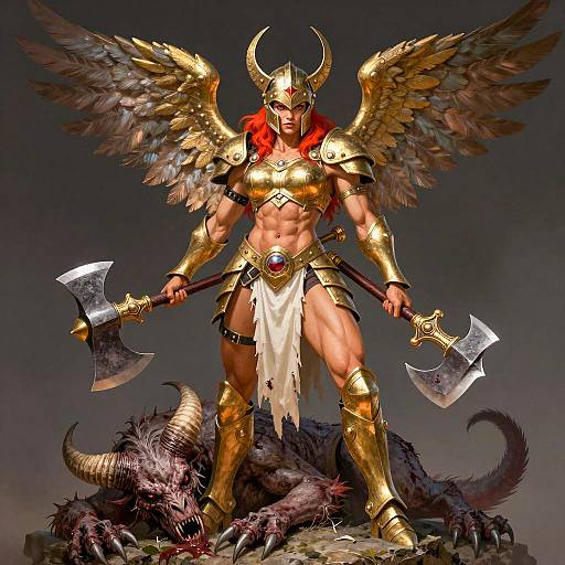 Fierce Red-Haired Warrior in Battle