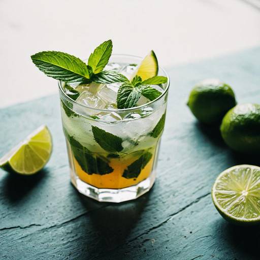 Refreshing Mojito with Mint and Lime