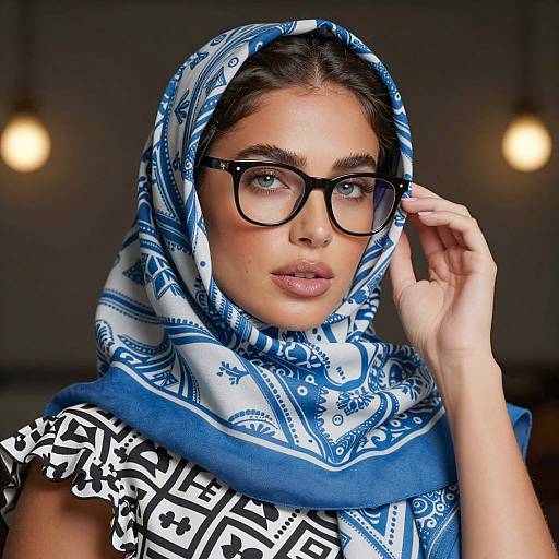 Elegant Woman Portrait with Headscarf