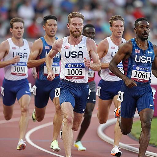 Intense Race Moment with Competitive Athletes