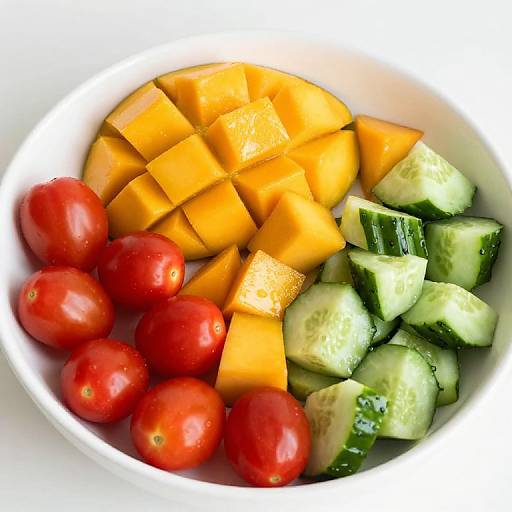 Colorful Fresh Salsa Ingredients Bowl