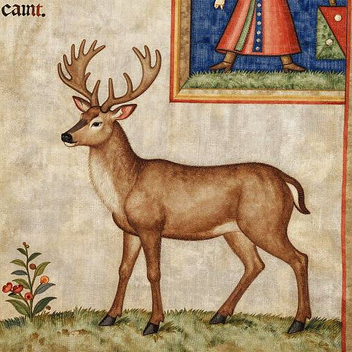 Whimsical Medieval Stag-Beast Hybrid