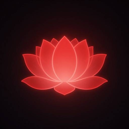 Red glowing lotus logo