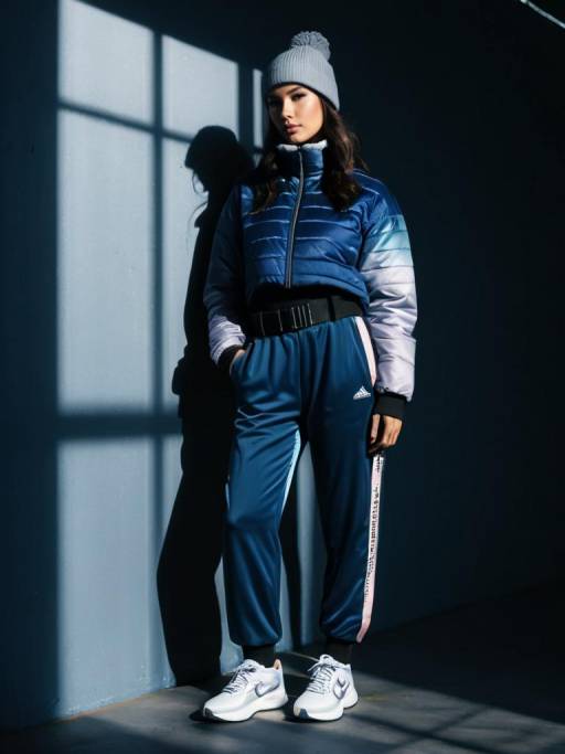 Woman in Trendy Athleisure Outfit