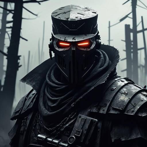 Futuristic Soldier in Dark Armor