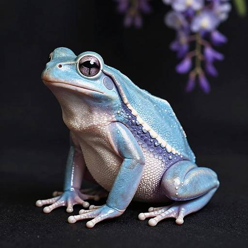 Elegant Ice-Blue Frog Portrait