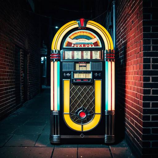 Vintage Neon Jukebox in Alley
