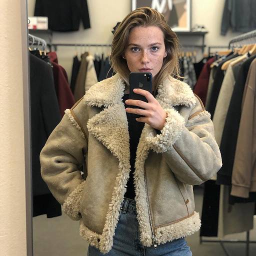 Candid Vintage Fitting-Room Portrait Scandinavian Woman