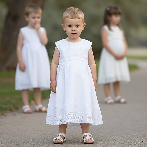 Realistic Infant Christening Dress Outdoors