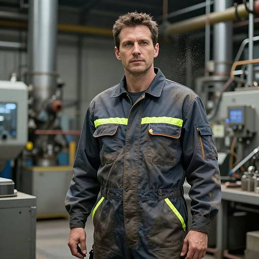Confident Mechanic in High-Tech Jumpsuit