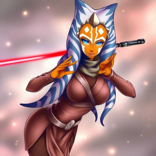 Illustration of Ahsoka tano, star wars in the style of Hijikawa arashi