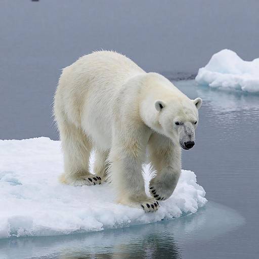 Dynamic Polar Bear Jumping in Ocean