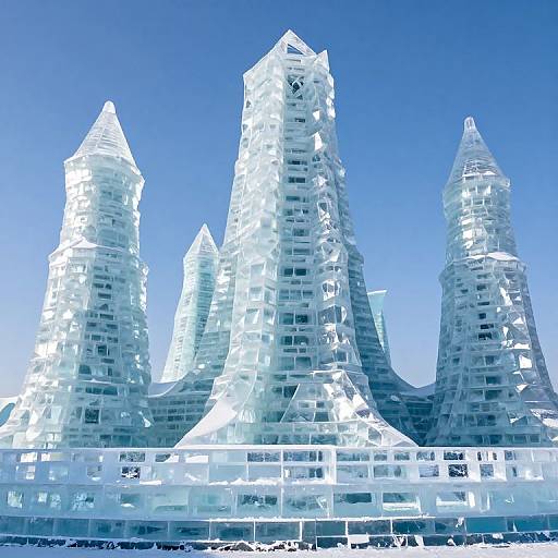 Ice Towers with Diamond Sound Waves