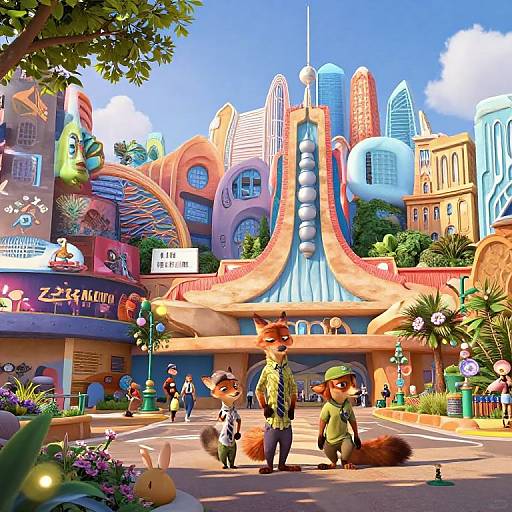 Futuristic Zootopia Cityscape